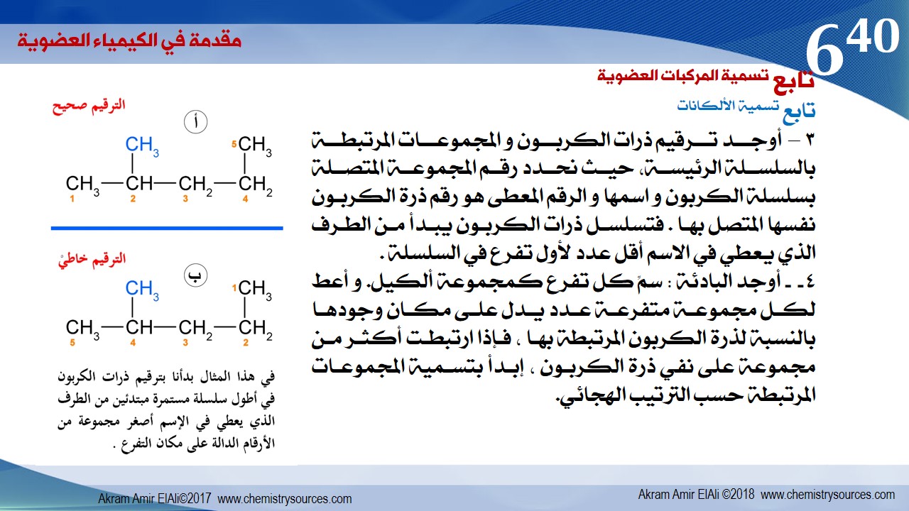 مقدمة في الكيمياء العضوية تسمية المركبات العضوية 6 20 مصادر الكيمياء