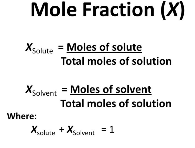 الكسر المولي Mole fraction